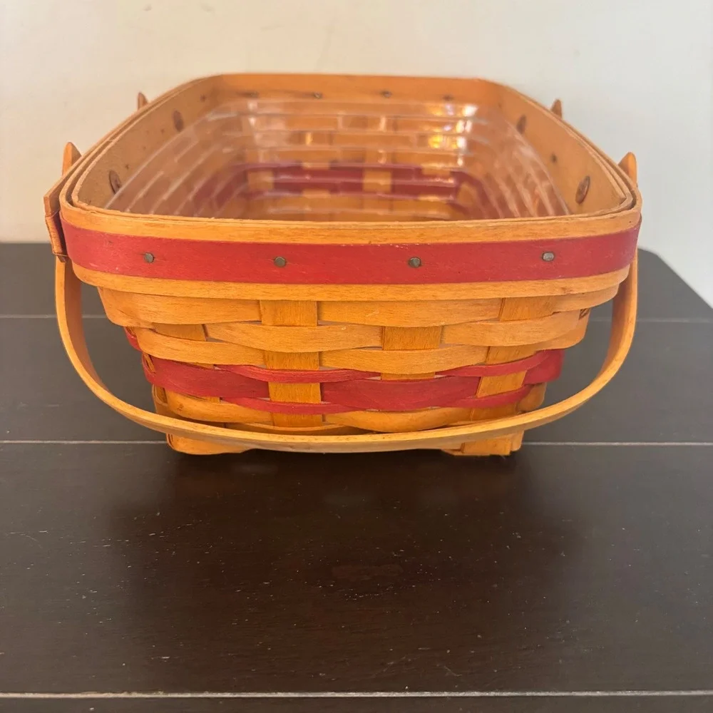 Longaberger 1996 Christmas Collection Holiday Cheer Basket w Liner | Red Trim‎